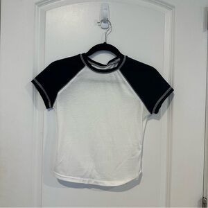 Black and white baby tee